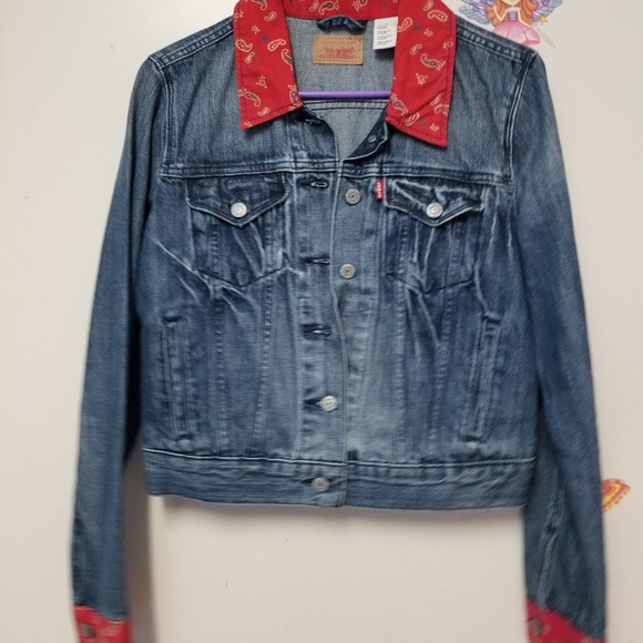 levi's floral denim jacket